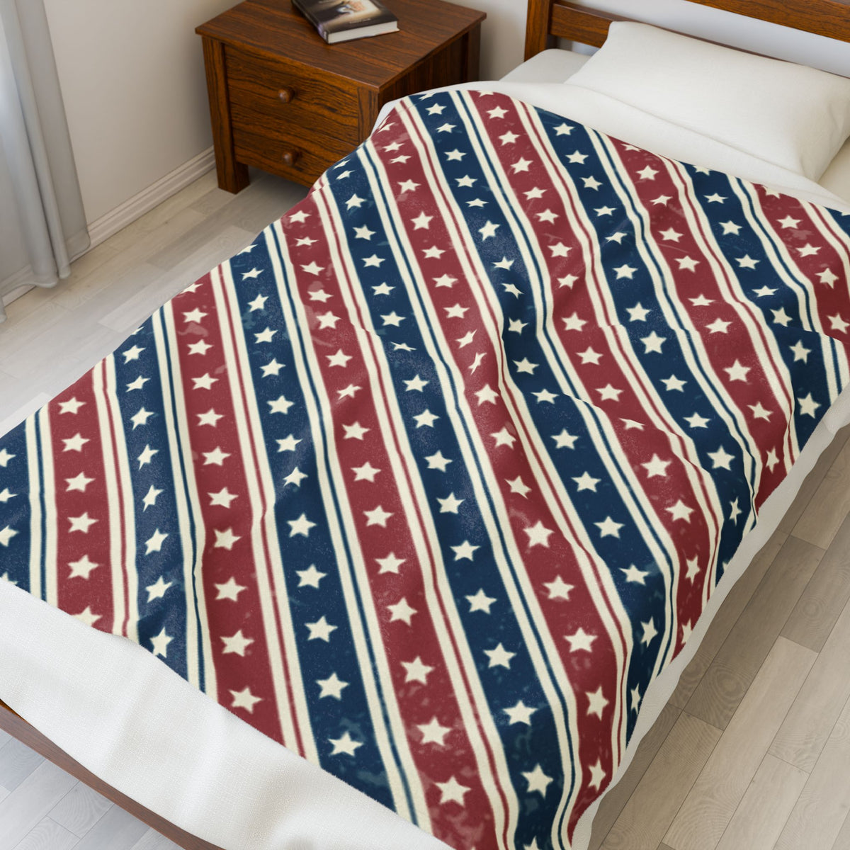 Patriotic Velveteen Plush Blanket