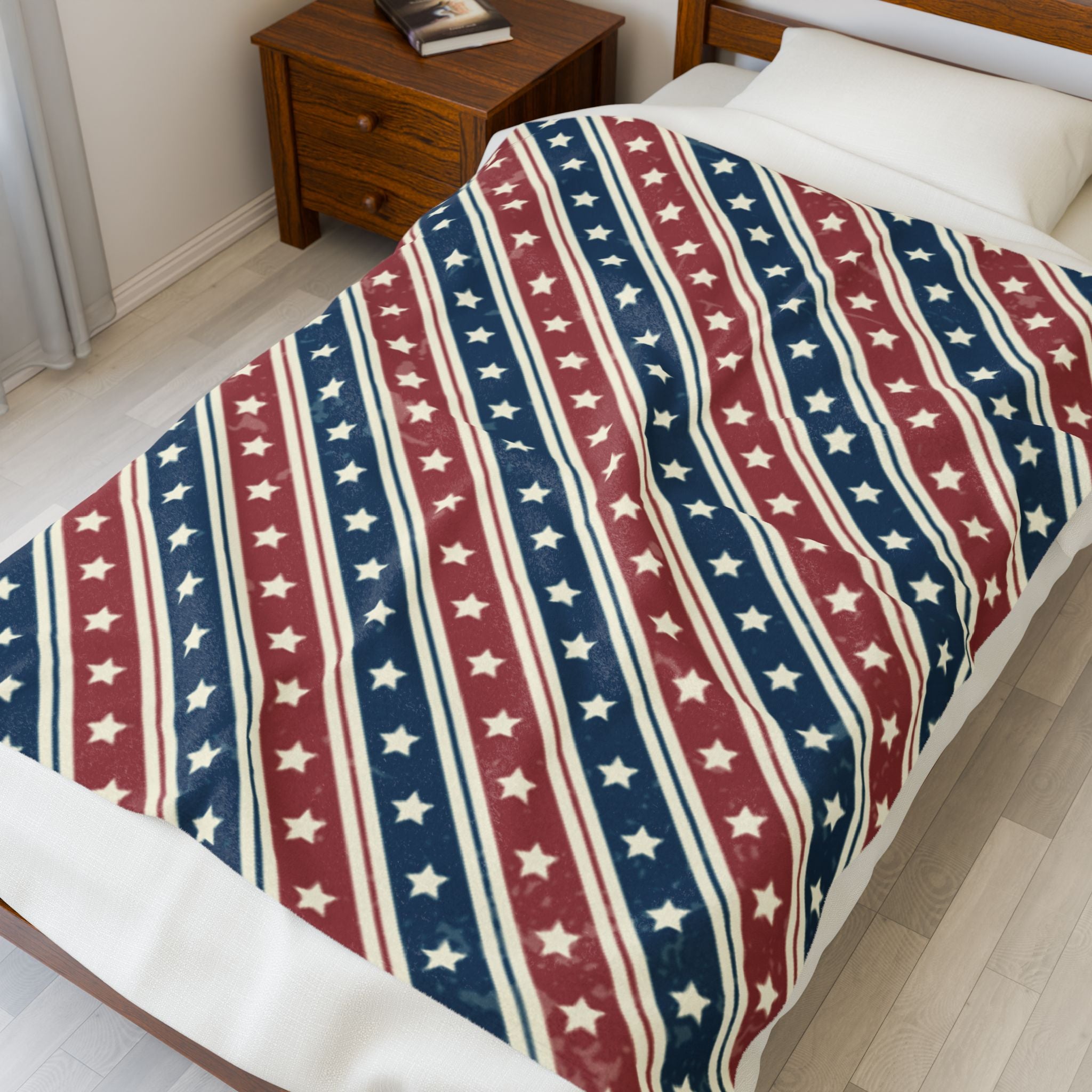 Patriotic Velveteen Plush Blanket