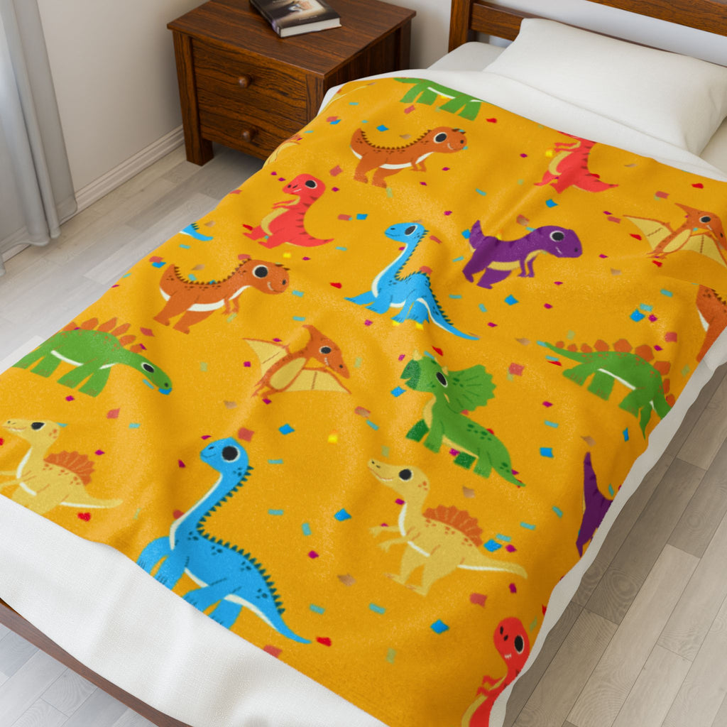 Dinosaur Velveteen Plush Blanket