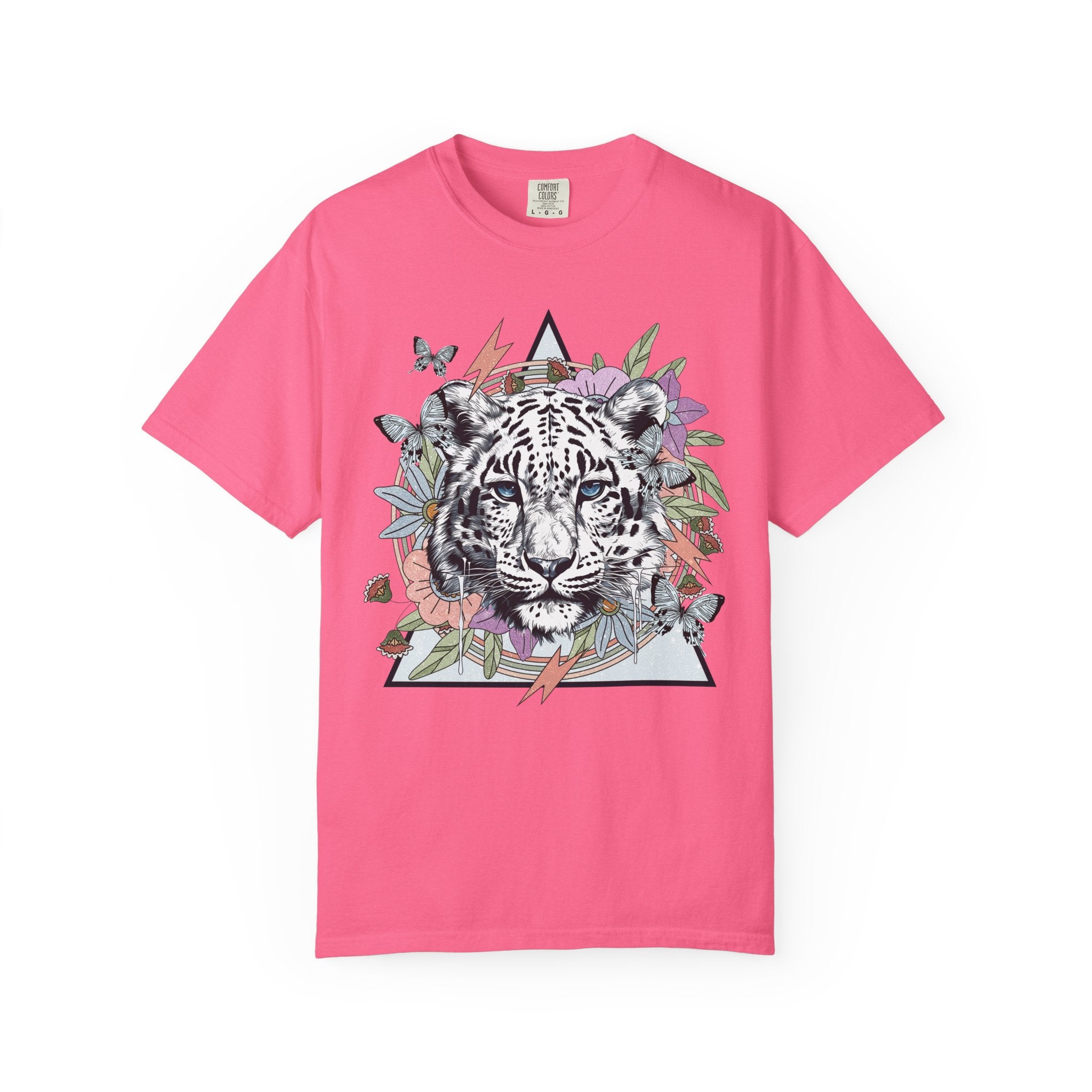 Camiseta vintage con estampado floral de tigre