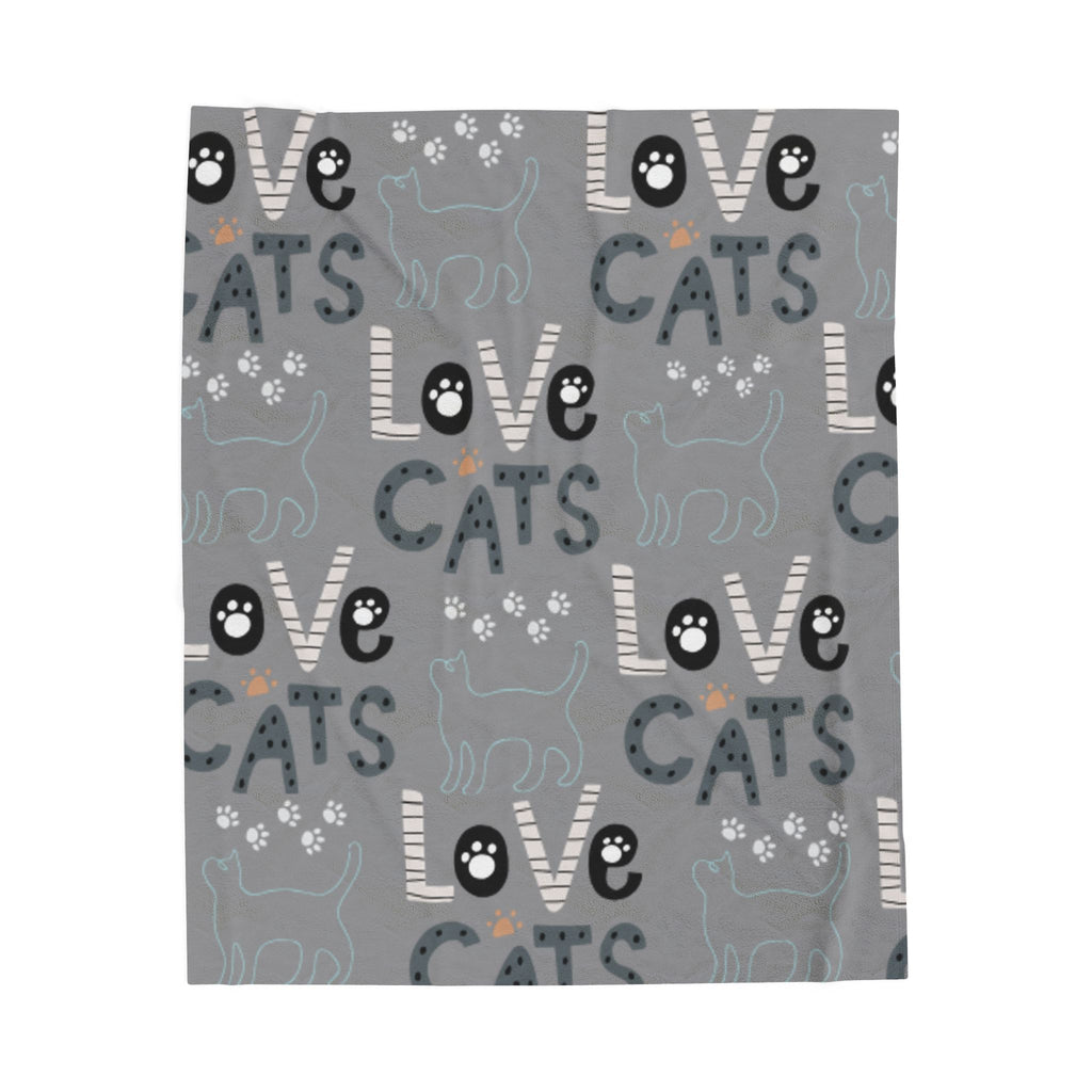 Cat Love Velveteen Plush Blanket