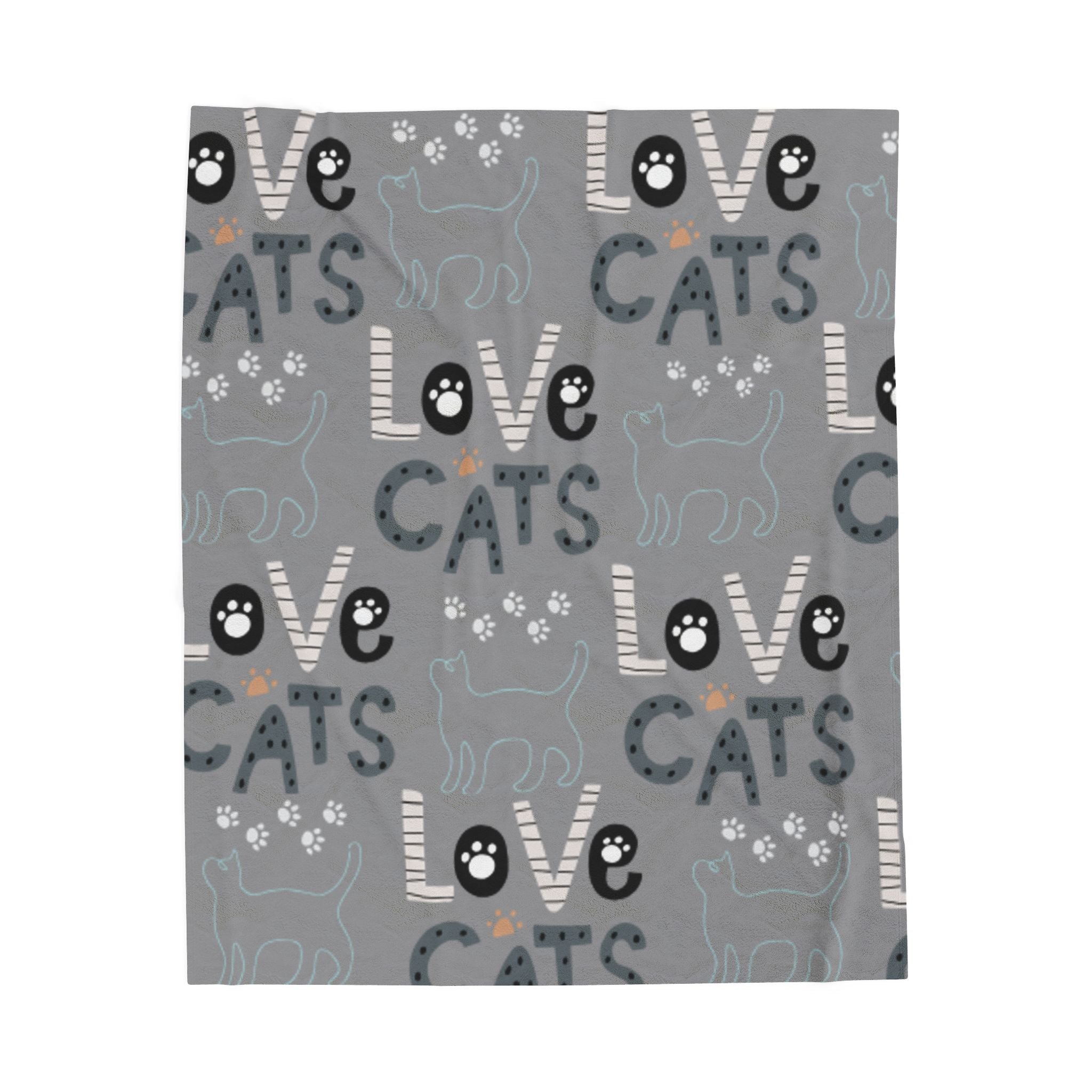 Cat Love Velveteen Plush Blanket