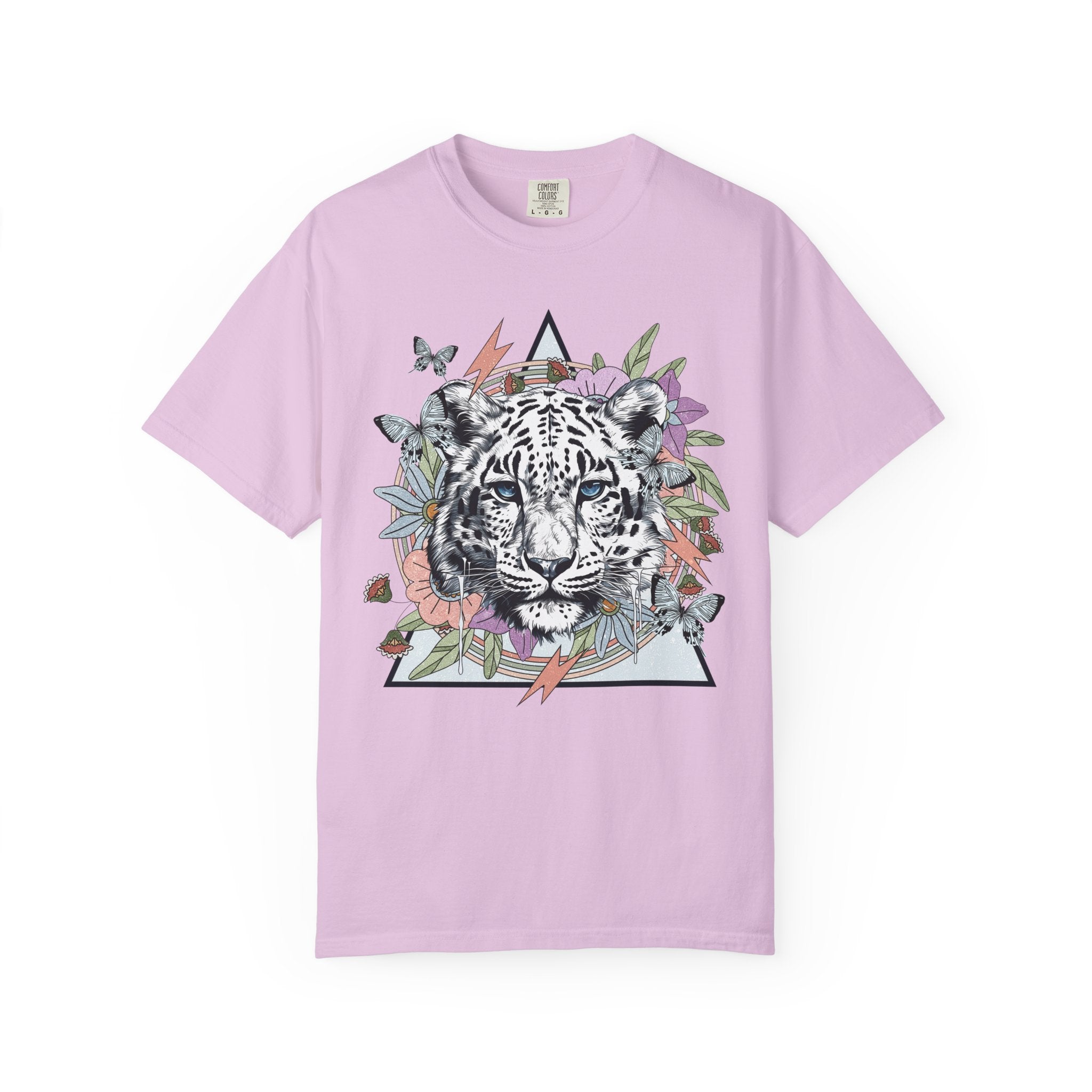 Camiseta vintage con estampado floral de tigre