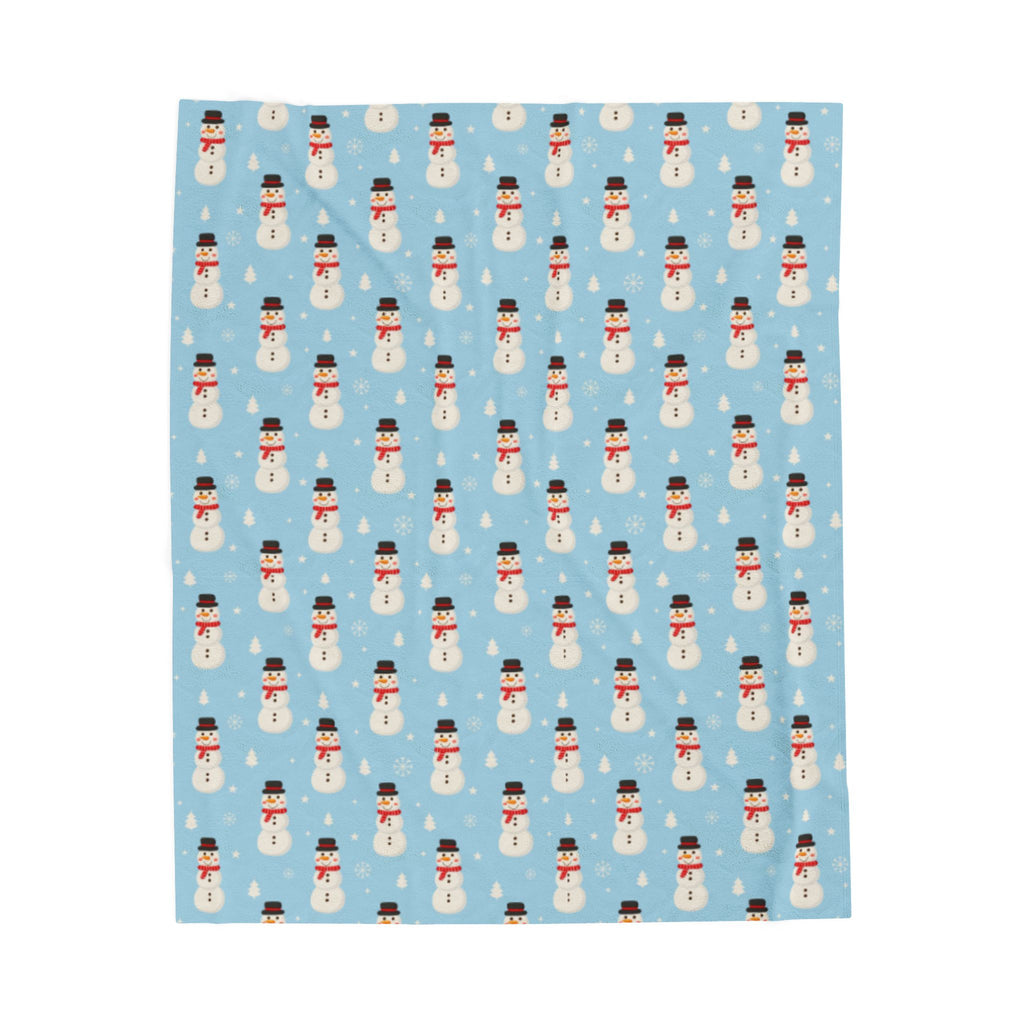Cozy Snowman Velveteen Plush Blanket