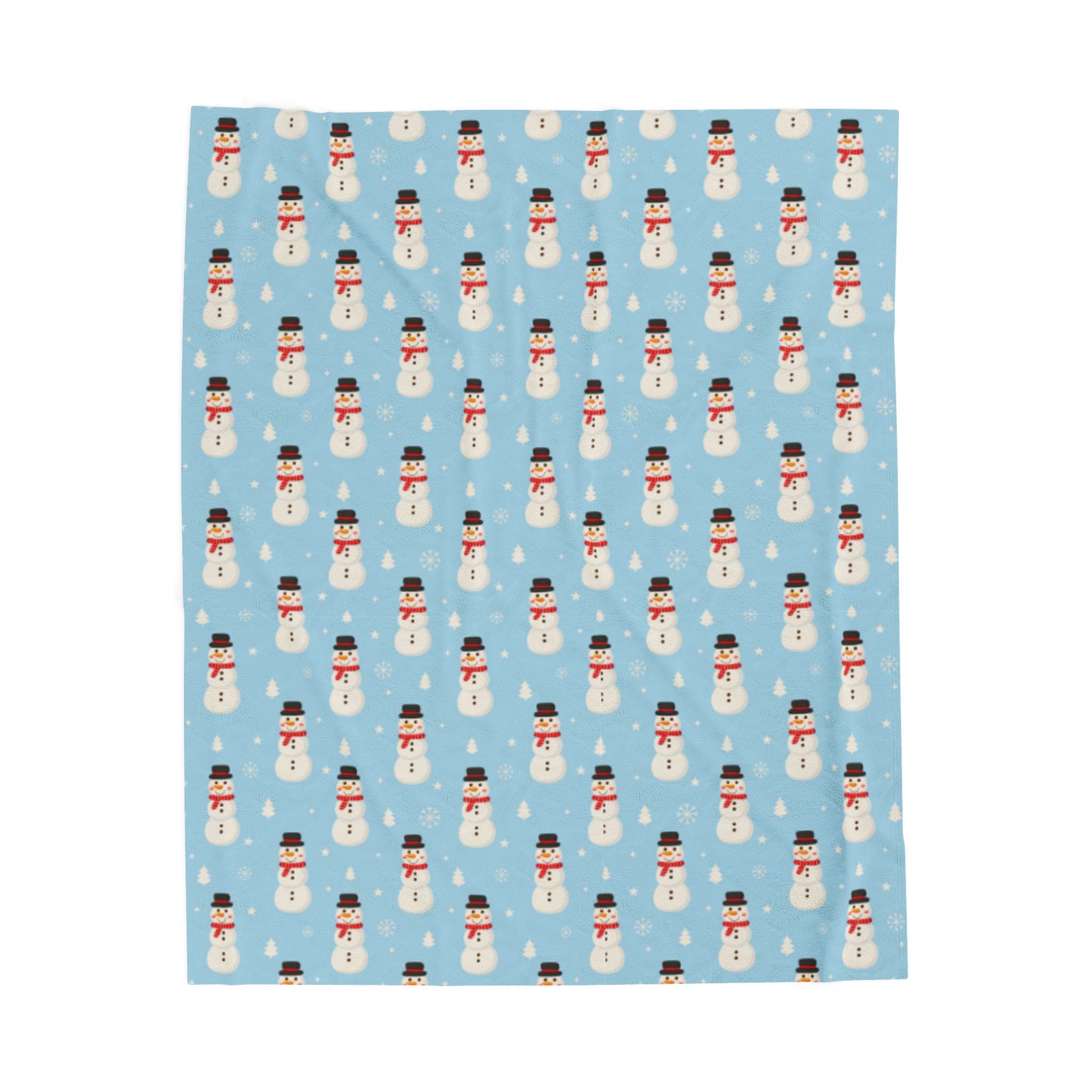 Cozy Snowman Velveteen Plush Blanket