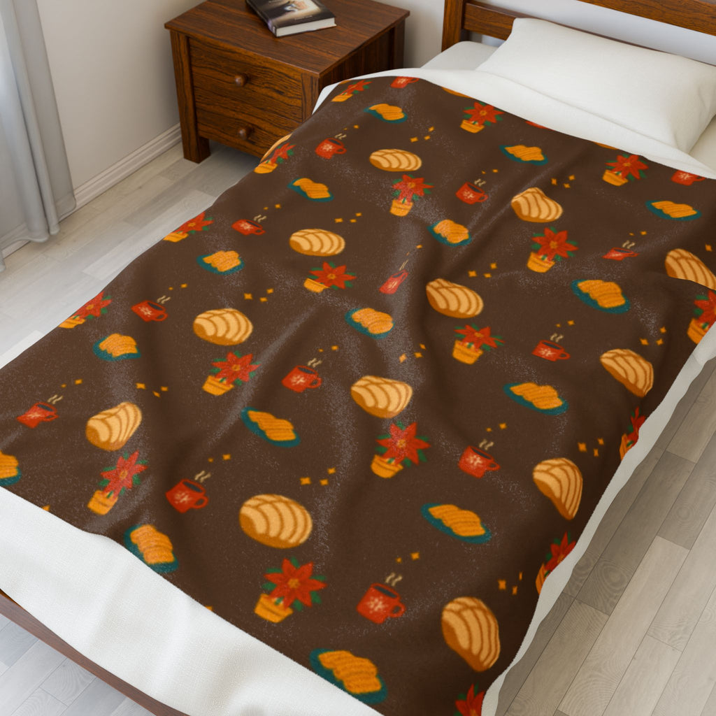 Pan Con Cafe Velveteen Plush Blanket