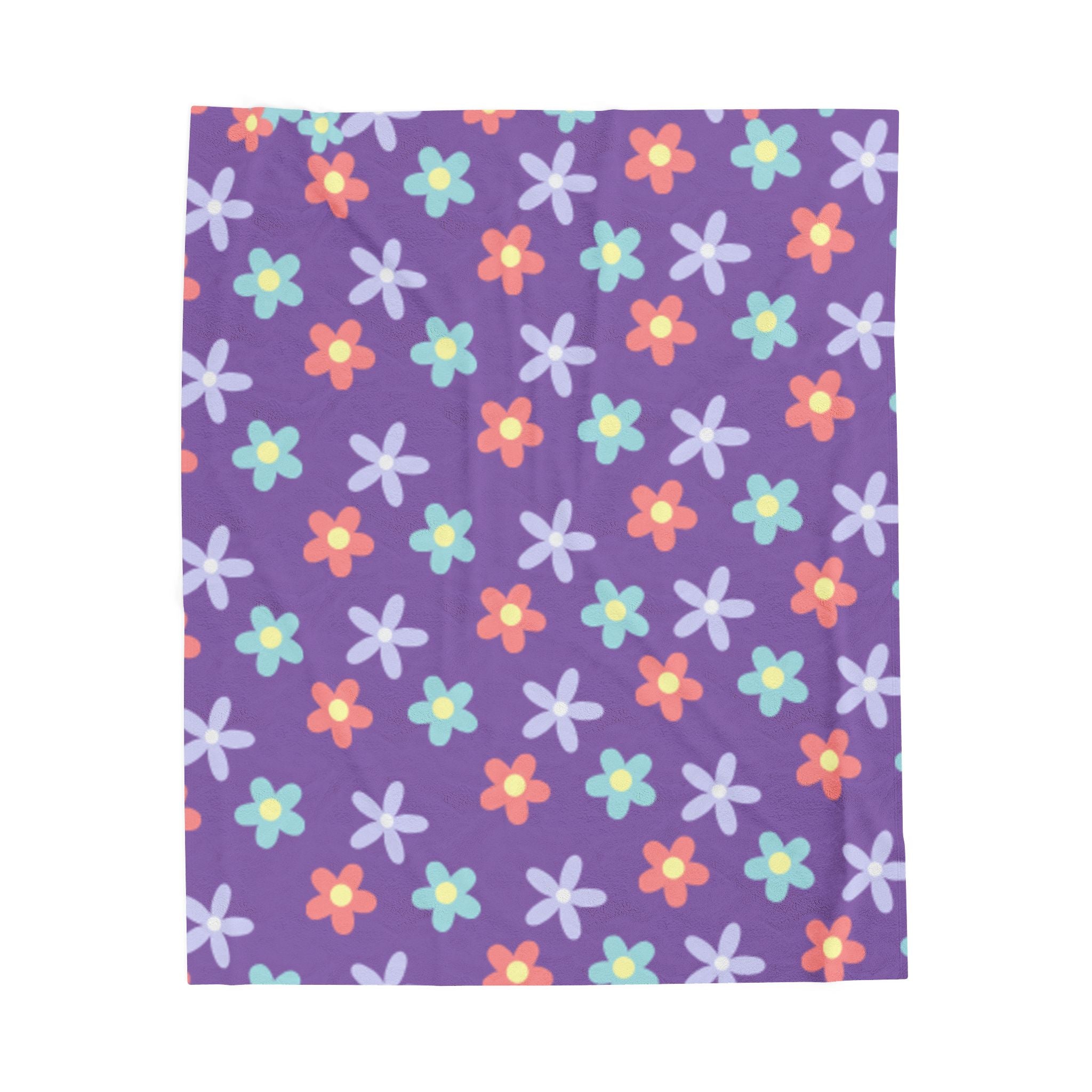 Cozy Floral Velveteen Plush Blanket