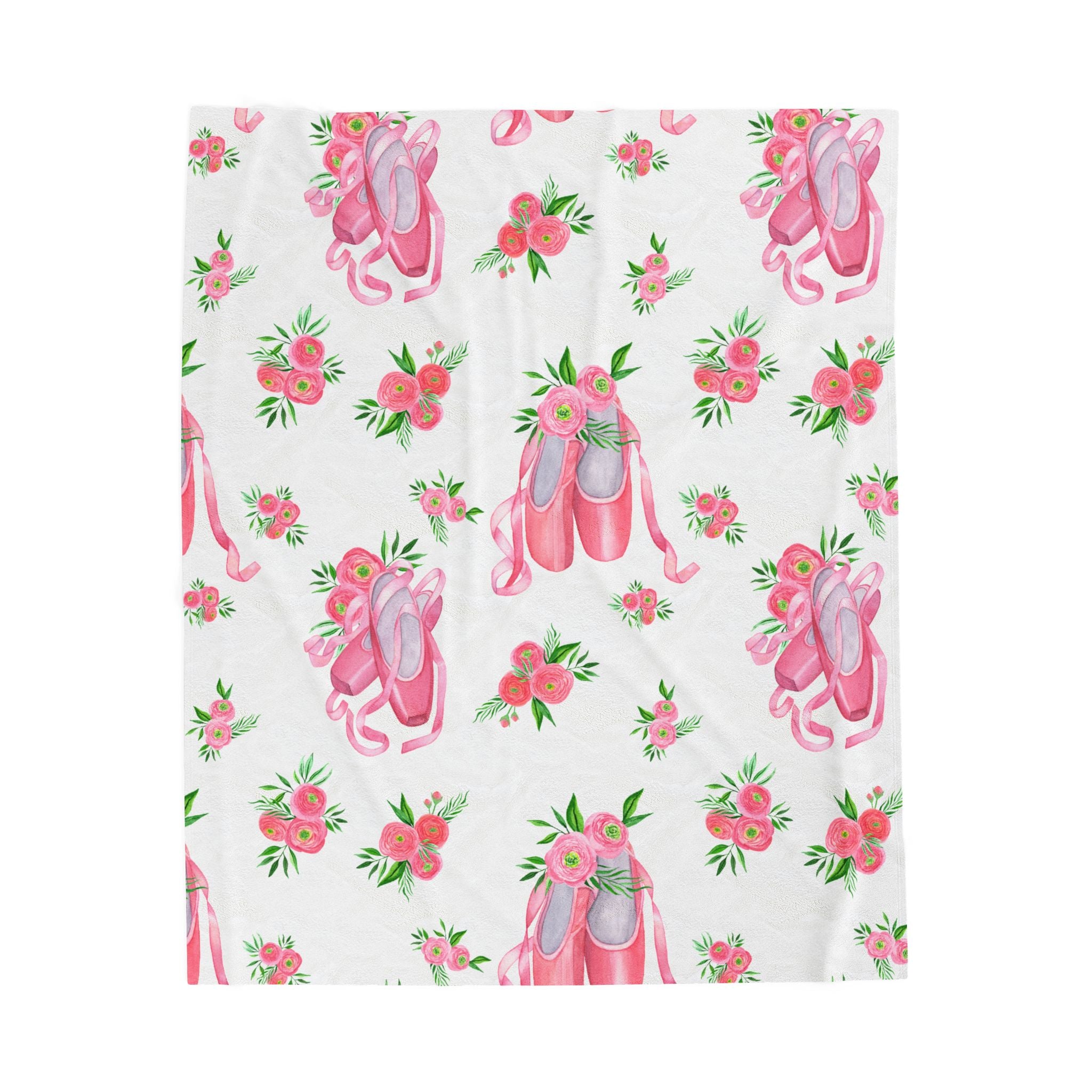 Ballerina Floral Velveteen Plush Blanket