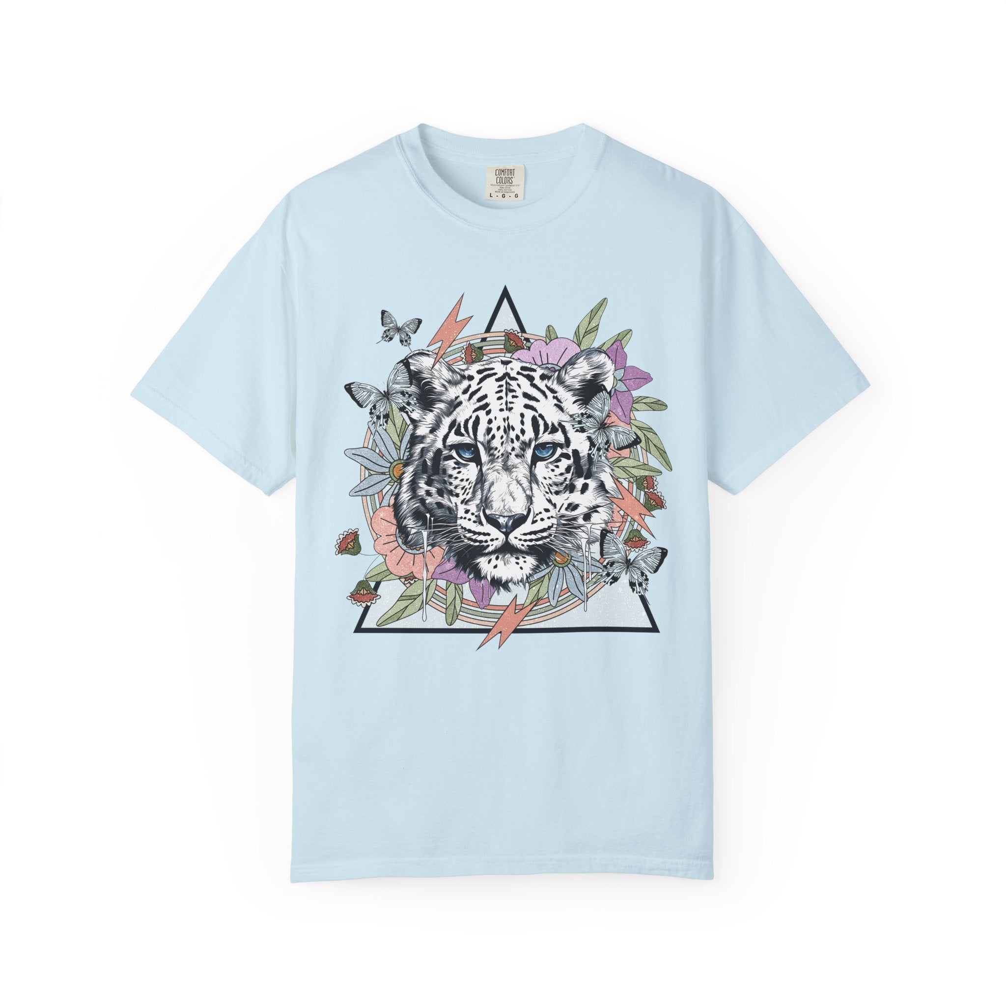 Camiseta vintage con estampado floral de tigre