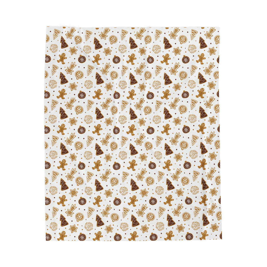 Gingerbread Holiday Velveteen Plush Blanket