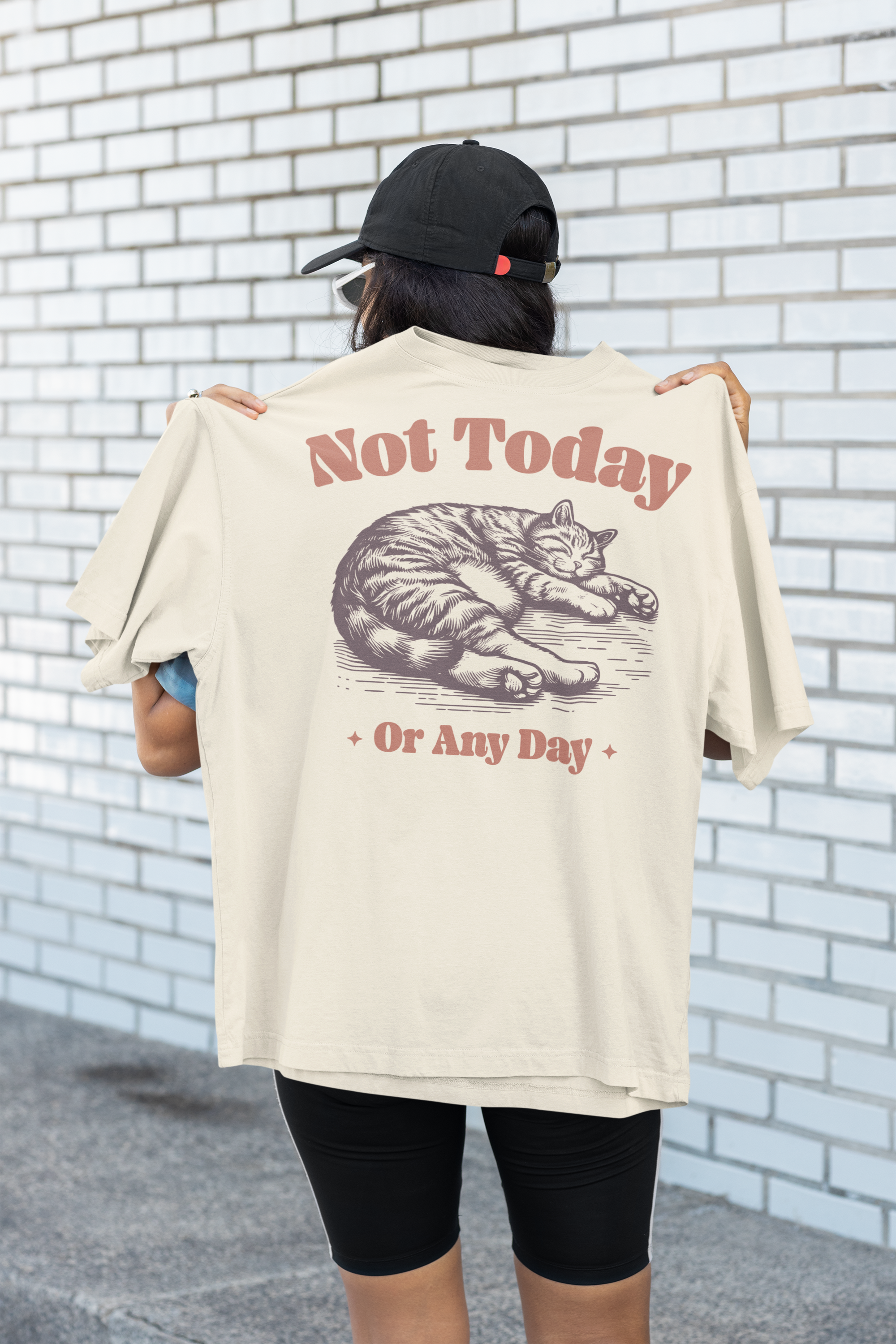 Camiseta divertida de gato "No hoy"