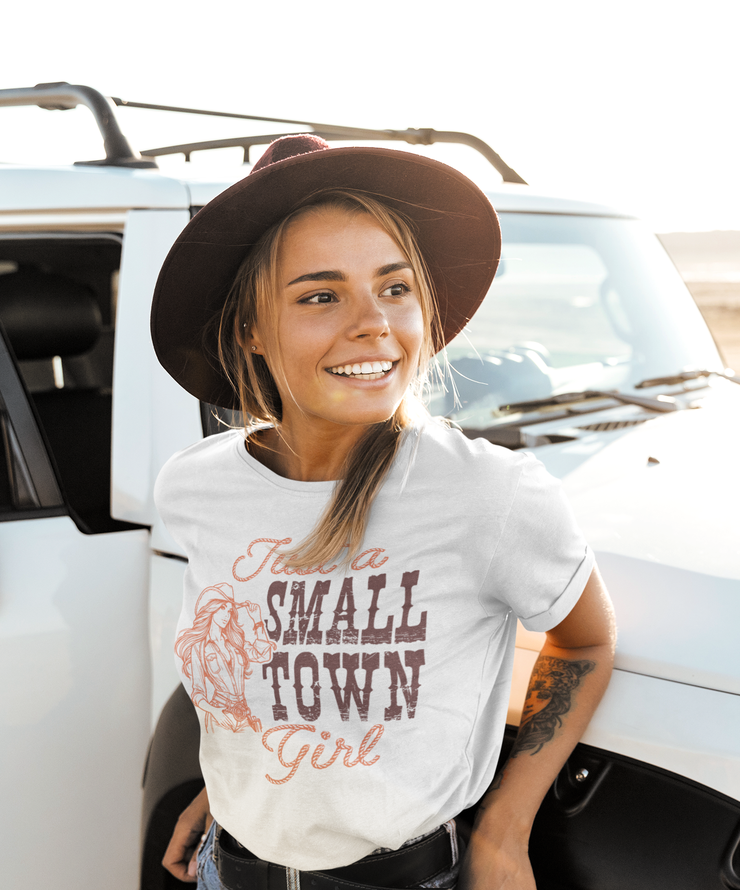 Camiseta de chica de pueblo pequeño