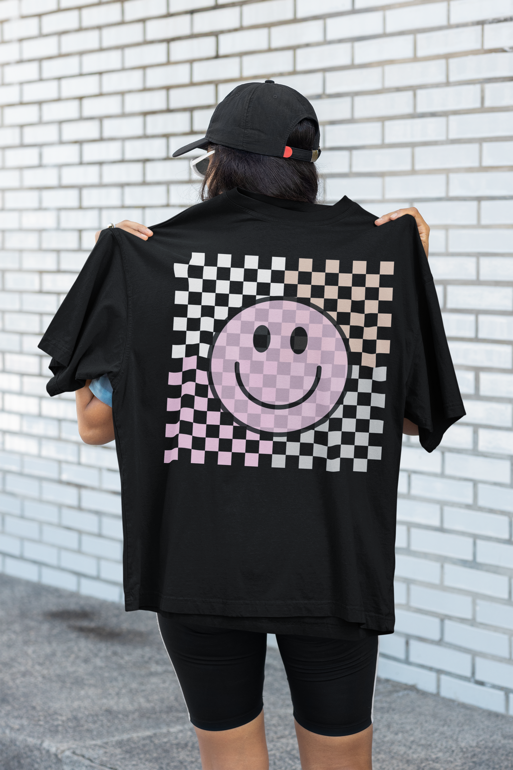 Checkered Smiley Face T-Shirt