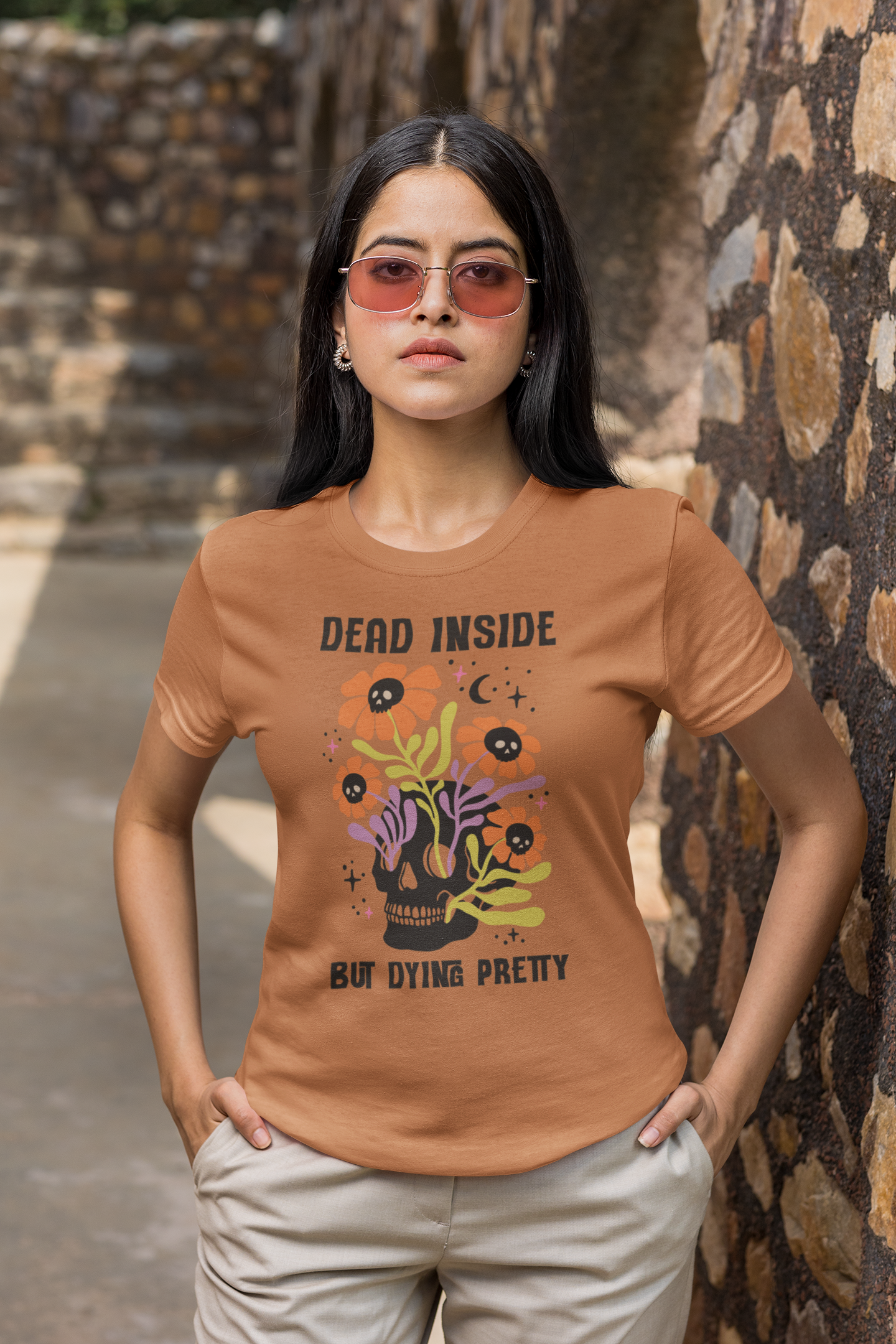 Skull Floral Dead Inside T-Shirt