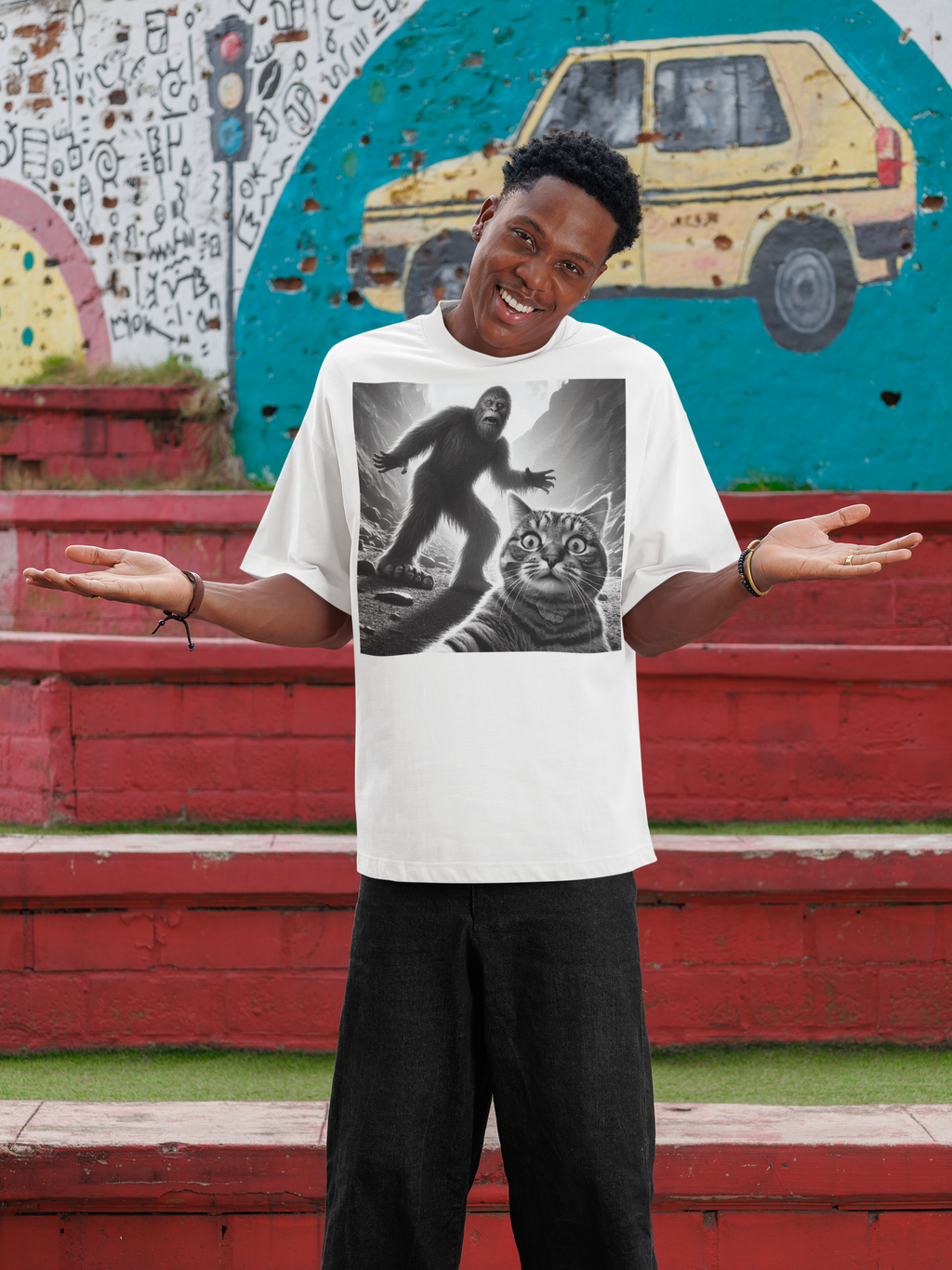 Funny Bigfoot Cat T-Shirt