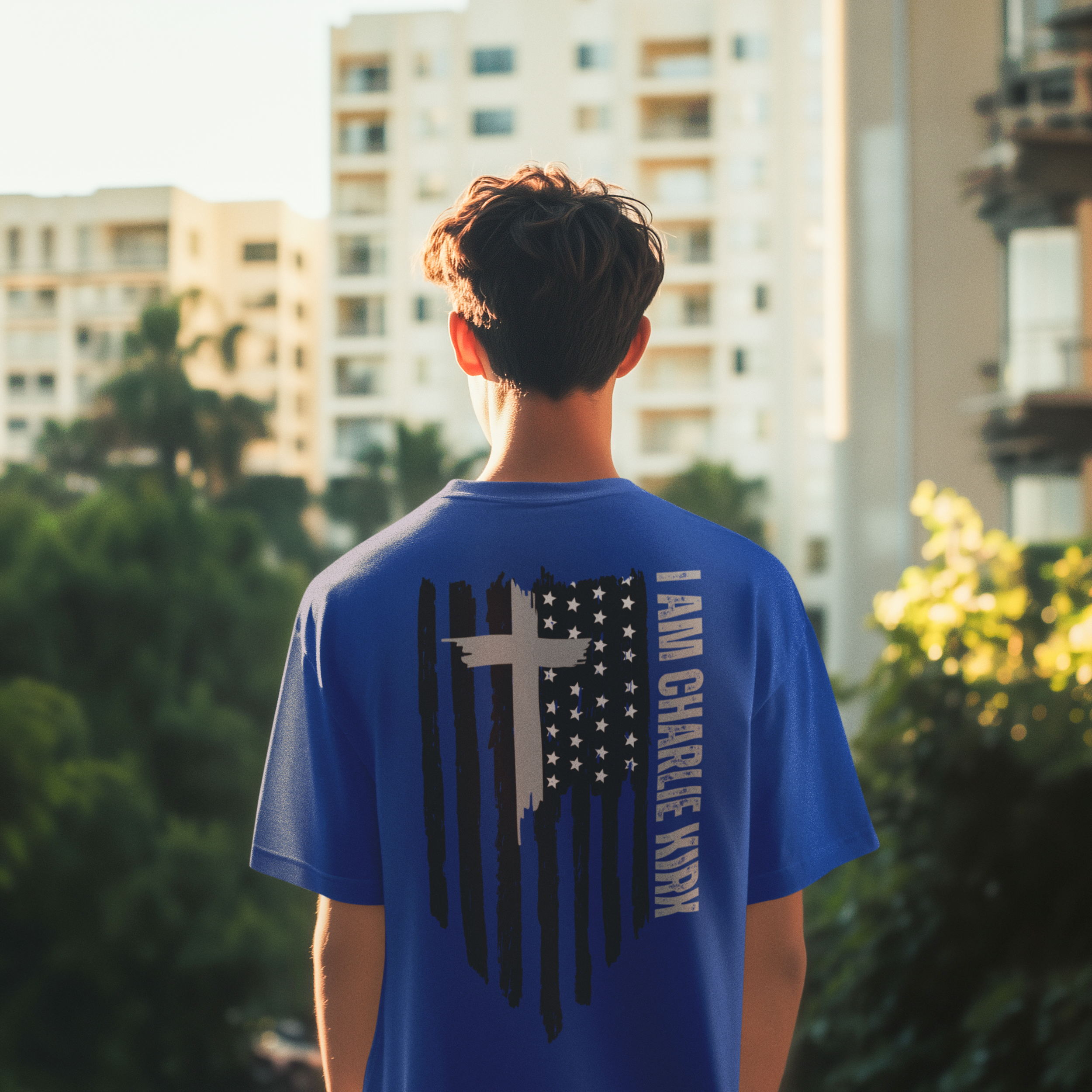 Patriotic Christian Tee - I AM CHARLIE KIRK