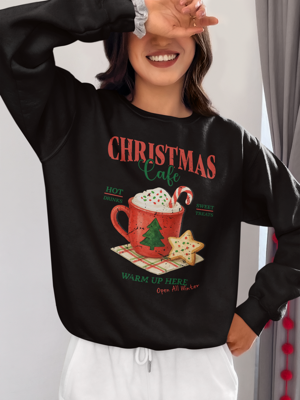 Cozy Christmas Cafe Sweatshirt