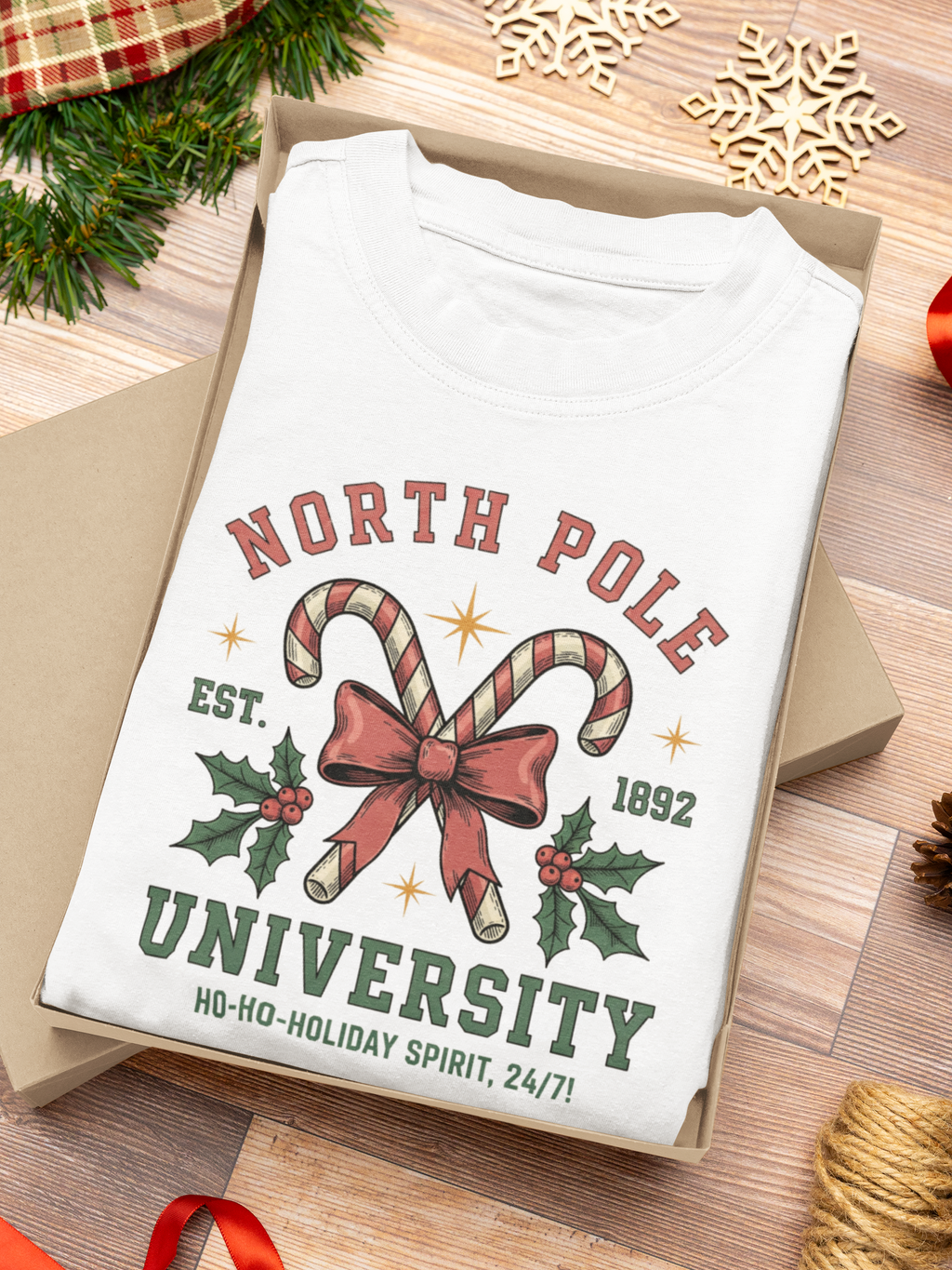 North Pole University Holiday T-shirt