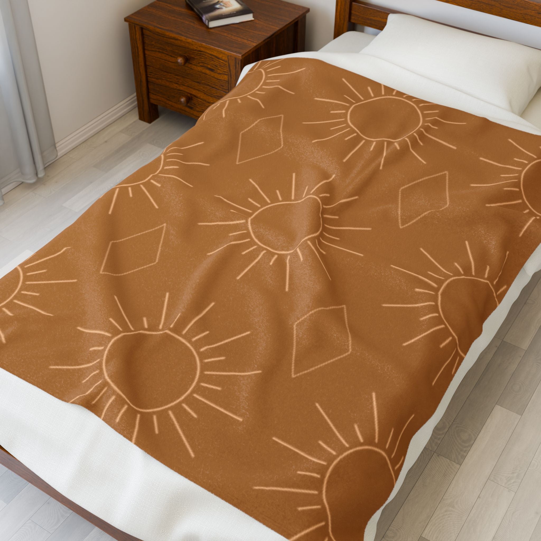 Brown Sunshine Velveteen Plush Blanket
