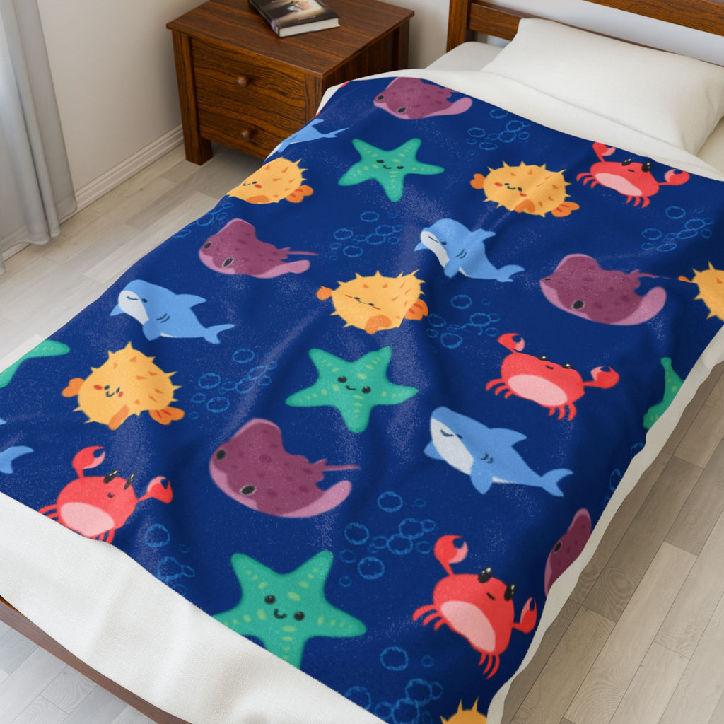 Ocean Friends Velveteen Plush Blanket