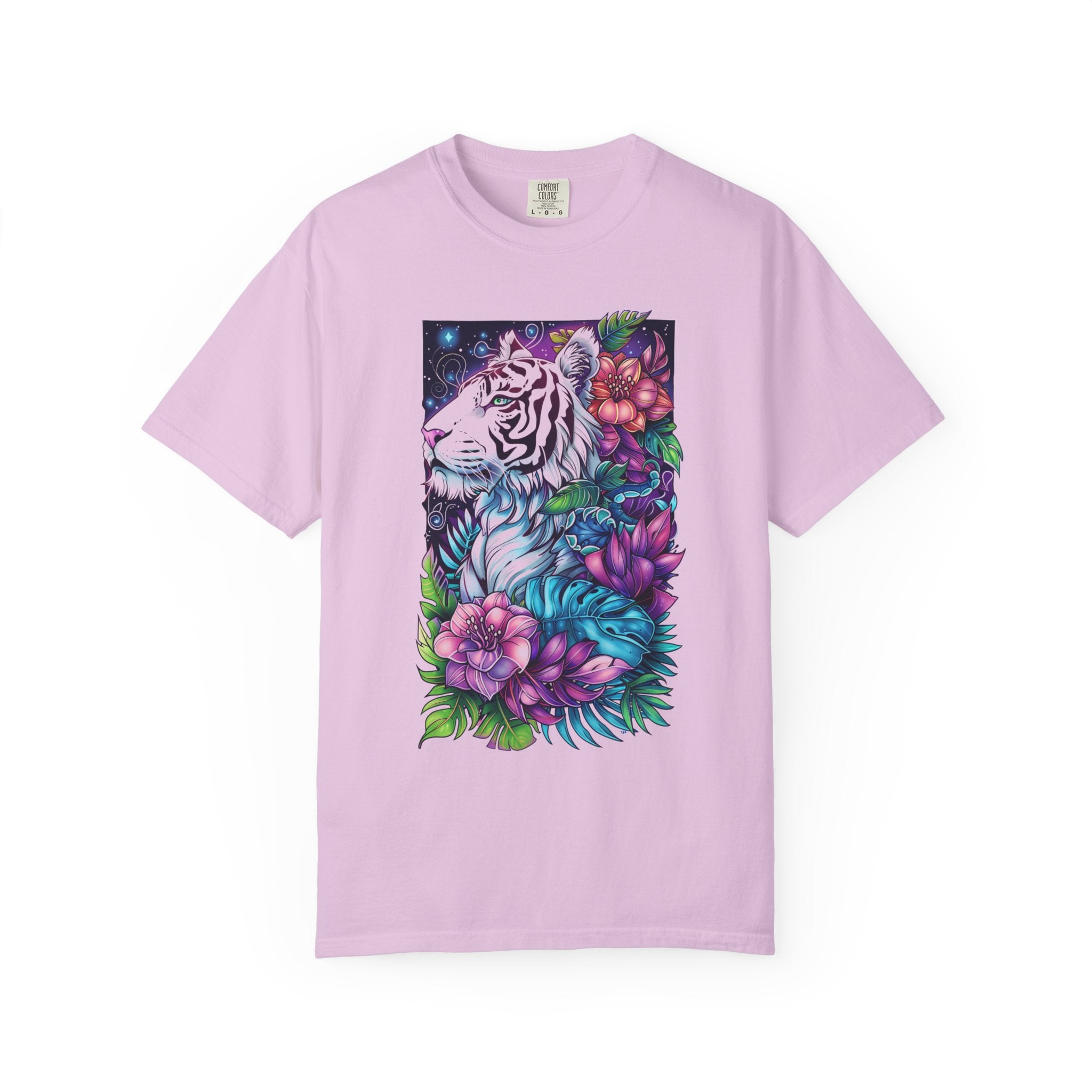 Camiseta con majestuoso tigre floral