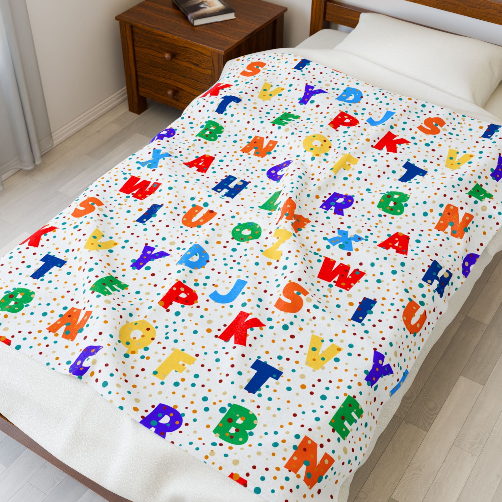 Colorful Alphabet Velveteen Plush Blanket